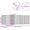 vidaXL Hundek&auml;fig Silber 600 x 200 x 200 cm Verzinkter Stahl