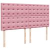 vidaXL Ottoman-Bett mit Matratzen Rosa 160x200 cm Samt