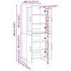 vidaXL Highboard 2 pcs Schwarz Eichen-Optik Holzwerkstoff