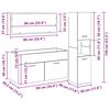 vidaXL Badezimmerm&ouml;bel-Set 3 pcs Schwarz Eichen-Optik Holzwerkstoff