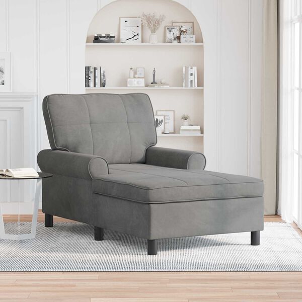 vidaXL Lounge-Liege mit Kissen Dunkelgrau 91 x 157 x 91 cm Samt