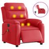vidaXL Massagesessel Elektrisch Rot Kunstleder
