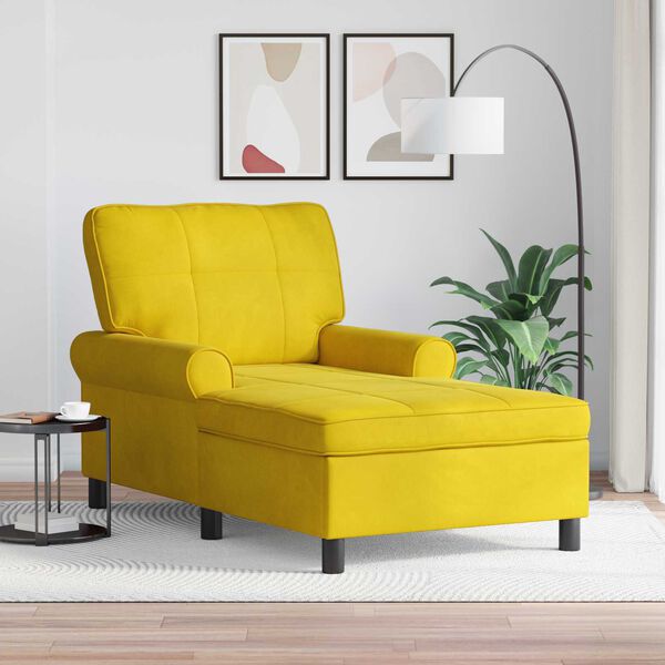 vidaXL Lounge-Liege mit Kissen Gelb 91 x 157 x 91 cm Samt
