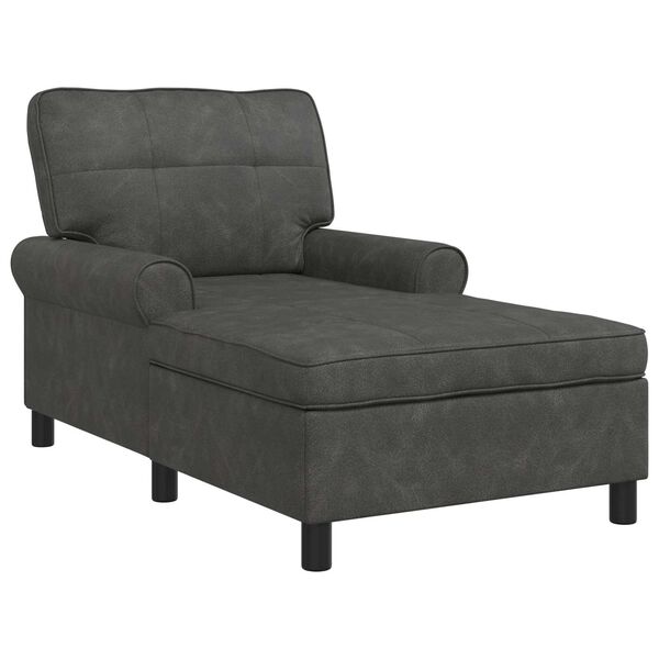 vidaXL Lounge-Liege mit Kissen Schwarz 91 x 157 x 91 cm Kunstleder