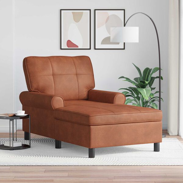 vidaXL Lounge-Liege mit Kissen Braun 91 x 157 x 91 cm Antikes PU