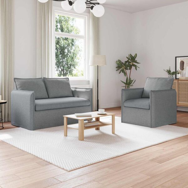 vidaXL Sofa 2 pcs Hellgrau