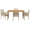 vidaXL Garten Essgruppe 5 pcs Beige Poly-Rattan
