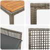 vidaXL Garten Essgruppe 9 pcs Grau Poly-Rattan