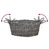 vidaXL Blumentopfkorb mit Speicher 2 pcs Grau Lacak Rattan