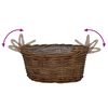 vidaXL Blumentopfkorb mit Speicher 2 pcs Braun Lacak Rattan