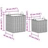vidaXL Pflanzer Korb mit Speicher 2 pcs Grau Lacak Rattan