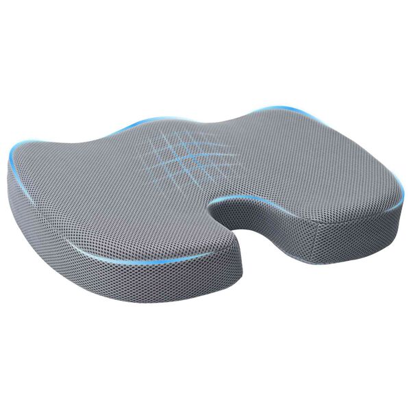 vidaXL Sitzkissen Einfarbig Grau 47 x 37 x 8 cm Viscoschaum