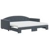 vidaXL Tagesbett Ausziehbar mit Matratzen Dunkelgrau 90x190 cm Samt
