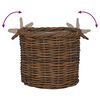 vidaXL Blumentopfkorb mit Speicher 3 pcs Braun Kubu Rattan