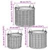 vidaXL Blumentopfkorb mit Speicher 3 pcs Braun Kubu Rattan