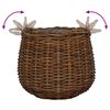 vidaXL Blumentopf K&ouml;rbchen mit Speicher 2 pcs Braun Lacak Rattan