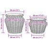 vidaXL Blumentopfkorb mit Speicher 2 pcs Grau Lacak Rattan
