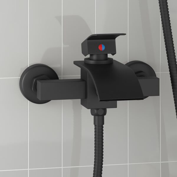 vidaXL Duschmischer Schwarz G 1 / 2 Zoll