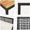 vidaXL Garten Essgruppe 7 pcs Schwarz Poly-Rattan