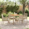 vidaXL Garten Essgruppe 5 pcs Beige Poly-Rattan
