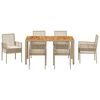 vidaXL Garten Essgruppe 7 pcs Beige Poly-Rattan