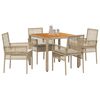 vidaXL Garten Essgruppe 5 pcs Beige Poly-Rattan