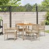 vidaXL Garten Essgruppe 5 pcs Beige Poly-Rattan