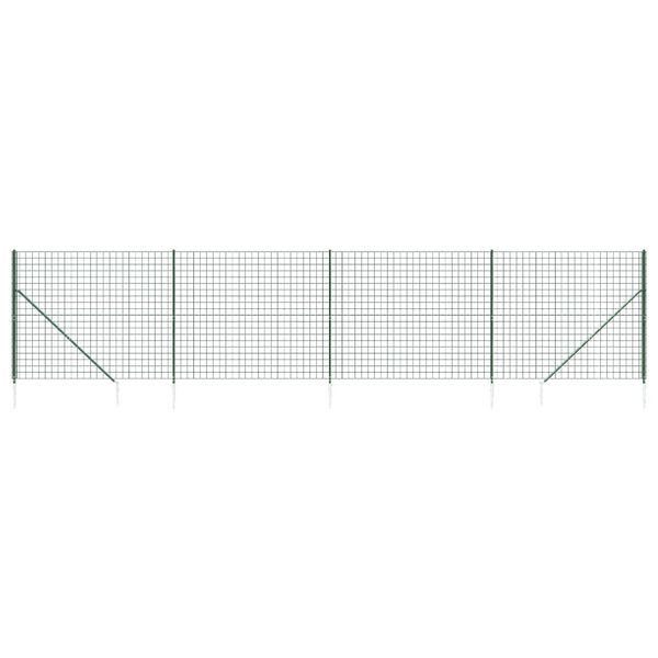 vidaXL Maschendrahtzaun mit Bodenh&uuml;lsen Gr&uuml;n 1,6x10 m