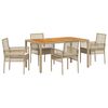 vidaXL Garten Essgruppe 5 pcs Beige Poly-Rattan
