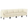 vidaXL Wohnzimmergarnitur 4 pcs Creme Stoff