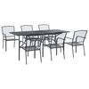 vidaXL Garten Essgruppe 7 pcs Anthrazit 212 x 90 x 76 cm