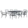 vidaXL Garten Essgruppe 9 pcs Anthrazit 212 x 90 x 76 cm