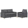 vidaXL Sofa Set 2 pcs Dunkelgrau Polyester