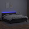 vidaXL Boxspringbett mit Matratze & LED Schwarz 180x200 cm Kunstleder