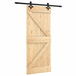 vidaXL Schiebet&uuml;r 85 x 210 cm Massivkiefer (Unbehandelt)