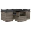 vidaXL 7-tlg. Garten-Sofagarnitur mit Kissen Grau Poly Rattan