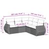vidaXL 5-tlg. Garten-Sofagarnitur mit Kissen Grau Poly Rattan