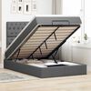 vidaXL Ottoman-Bett mit Matratze Dunkelgrau 120x200 cm Stoff