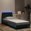 vidaXL Bettgestell mit LED ohne Matratze "Hanko" Dunkelgr&uuml;n 90x190 cm Samt