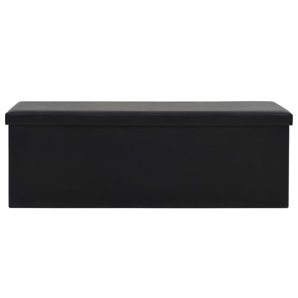 vidaXL Faltbare Sitzbank Kunstleder 110&times;38&times;38 cm Schwarz