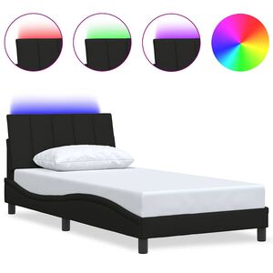 vidaXL Bettgestell ohne Matratze "Hanko" Schwarz 100x200 cm Stoff