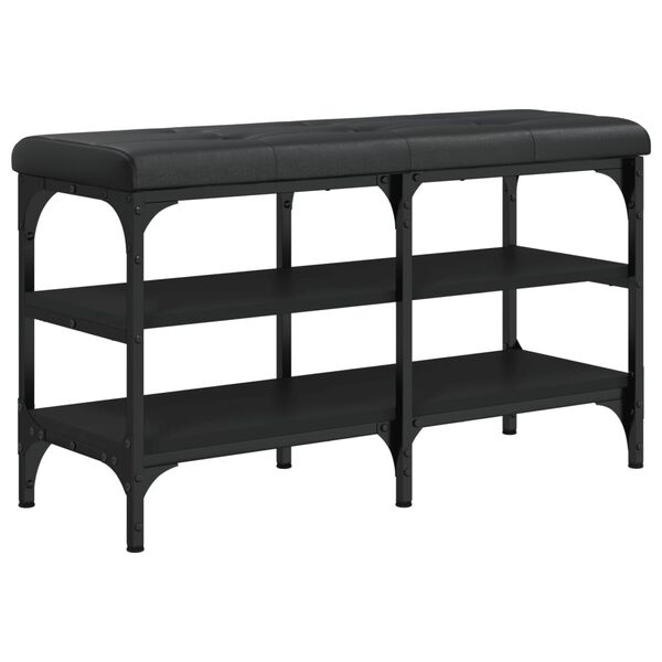 vidaXL Schuhbank Schwarz 82x32x47 cm Holzwerkstoff