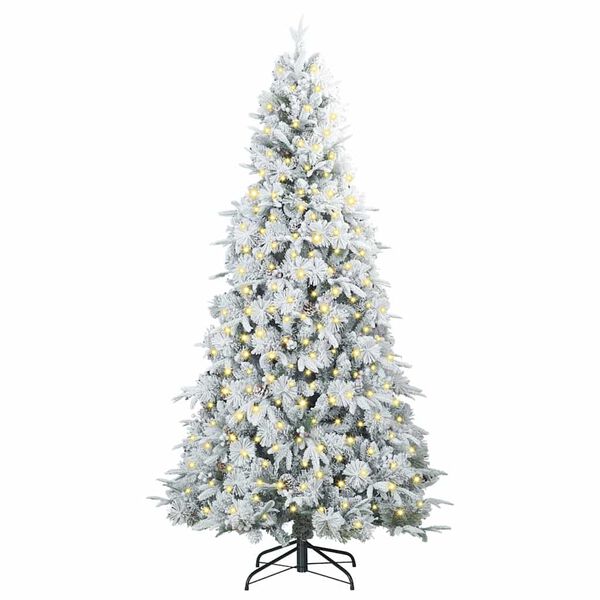vidaXL Künstlicher klappbarer Weihnachtsbaum Weiß 180 cm PE und PVC