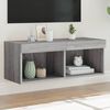 vidaXL TV-Schrank mit LED-Leuchten Grau Sonoma 80x30x30 cm
