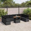 vidaXL Garten-Sofa-Set mit Kissen mit Kissen 11 pcs Schwarz und Braun