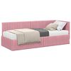 vidaXL Eckbettgestell mit Matratze 2 stk. Rosa 80 x 200 cm Samt