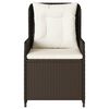 vidaXL Gartensessel 2 Stk. Verstellbar Braun Poly Rattan