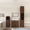 vidaXL 4-tlg. Badm&ouml;bel-Set Braun Eichen-Optik Holzwerkstoff