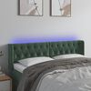 vidaXL LED Kopfteil Dunkelgr&uuml;n 147x16x78/88 cm Samt