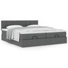 vidaXL Ottoman-Bett mit Matratzen Dunkelgrau 160x200 cm Stoff